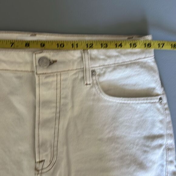 Frame Denim Le Slouch Bermuda Jean Shorts Ecru Size 27 - Picture 10 of 13